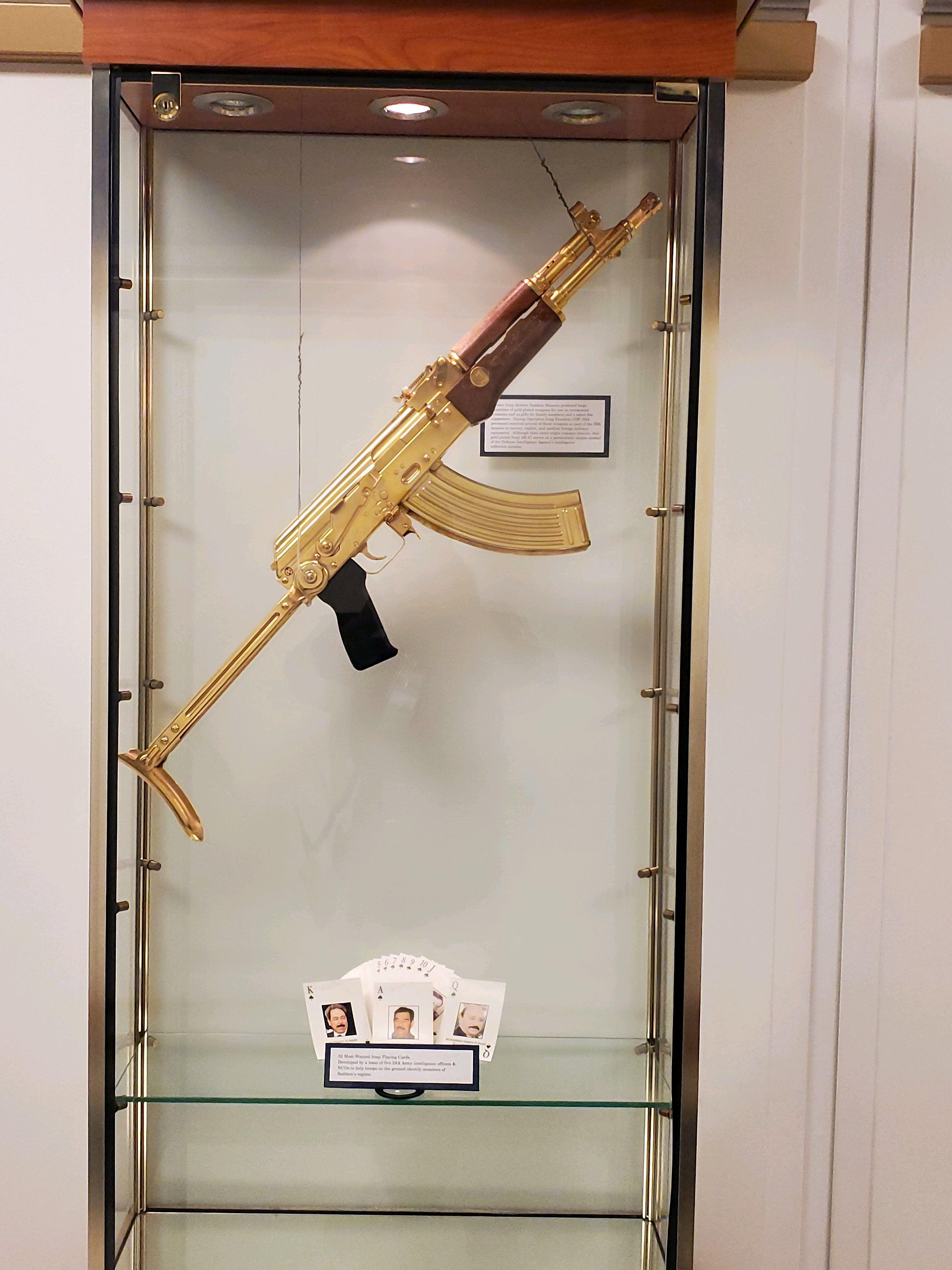 Saddam Hussein's Gold AK 47 on display
