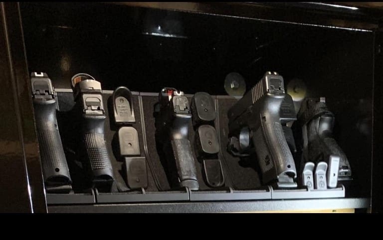 gun safe pistol holder